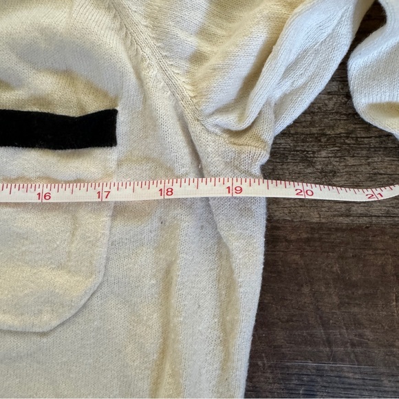 Ann Taylor | Women's Black White Cardigan | Four Pockets | Classic Minimalist XL - Picture 3 of 4